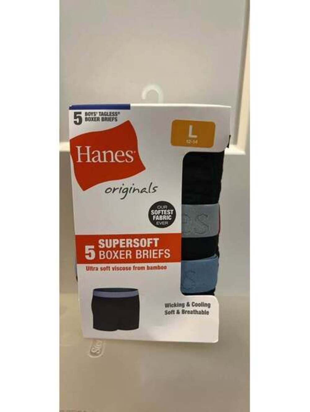 Hanes Originals Boys super soft boxer briefs size large